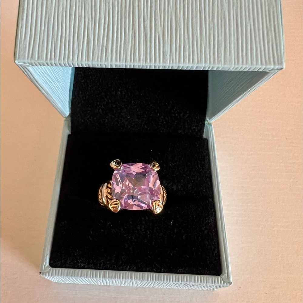 Cocktail Ring Cubic Zirconia Lilac Stone